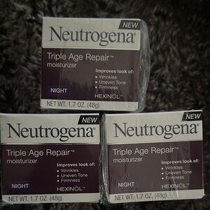 Neutrogena Triple Age Repair Night Cream, 1.7oz Jar, Anti-Aging 3 pack